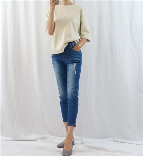 (Best; Back-Order; 2nd Reorder) Ivory Leather Top