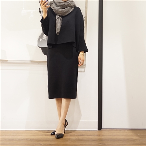 Black Luxury Knit Set (Top + Skirt)