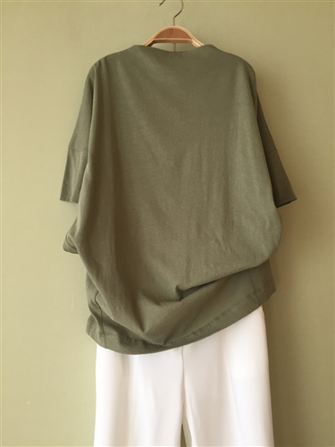 (Best; 3rd Reorder) Khaki Unique Neck Clean Cotton Top