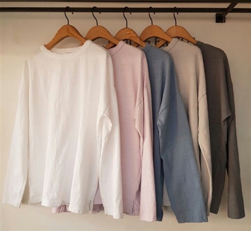 (Pre-Order) Clean Cotton Top (Ivory/Lavender/Blue/Beige/Charcoal) (will ship within 1~2 weeks)