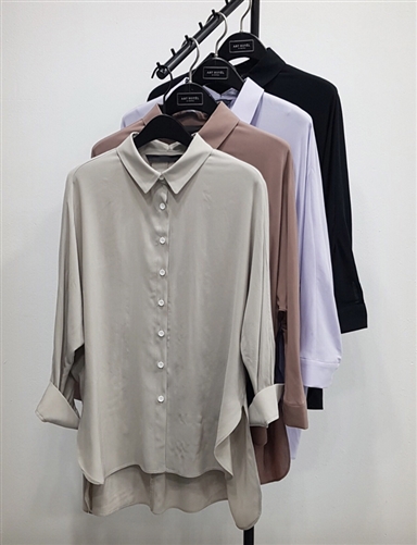 (Pre-Order) Fine Tencel 100% Blouse (Beige/Lavender/IndiPink/Black) (will ship within 1~2 weeks)