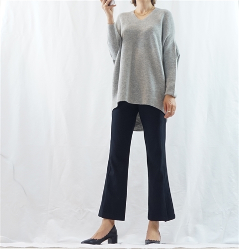 (Best; Back-Order; 3rd Reorder) Gray Wholegarment Stylish Knit (will ship within 1~2 weeks)