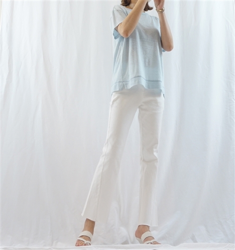 (Best; 2nd Reorder) SkyBlue Pure Linen Top