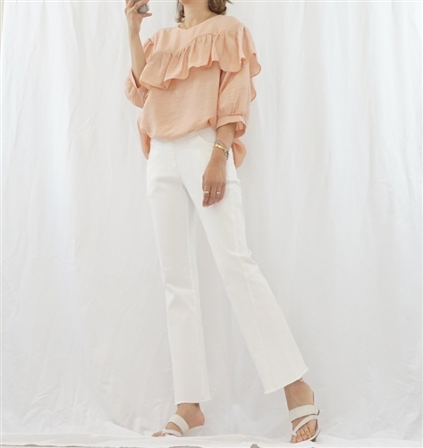 (Best; Back-Order; 2nd Reorder) Peach Chloe Blouse (will ship within 1~2 weeks)