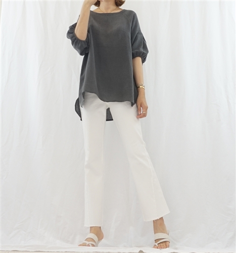 (Best; 2nd Reorder) Charcoal Puff Sleeve Top