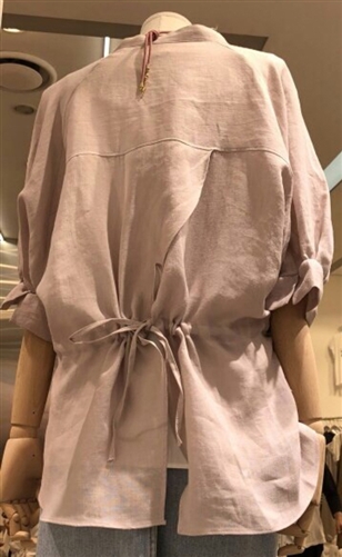 (Pre-Order) Back Tied Linen Blouse (Ivory/Pink/SkyBlue/Green/Navy) (will ship within 1~2 weeks)