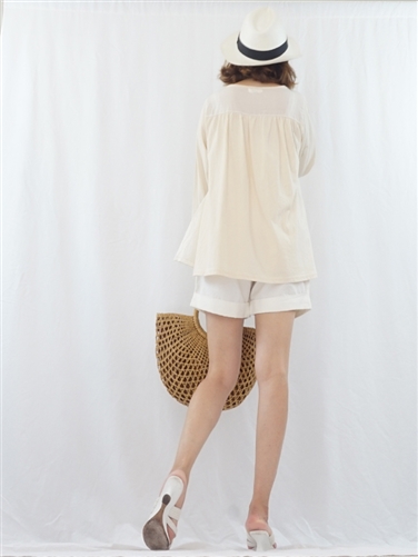 (Best; 2nd Reorder) LightBeige Back Shirring Top