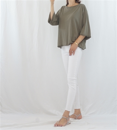 (Best; 2nd Reorder) Khaki Two Layered Cotton Top