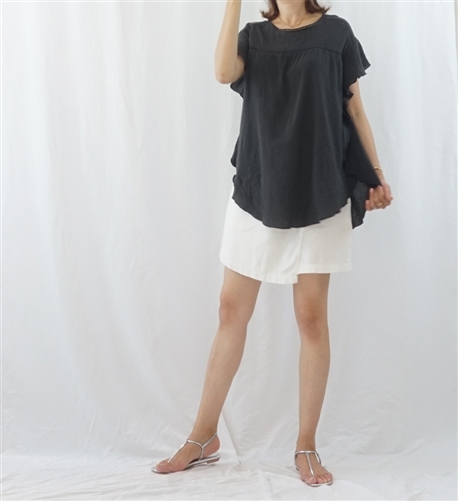 (Best; 2nd Reorder) Charcoal Angel Lace Top