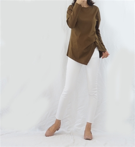 (Best; 2nd Reorder) Khaki Side Twisted Top