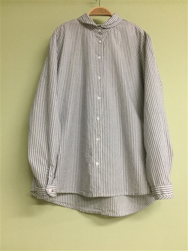 (Pre-Order) Detailed Line Stripe Shirt (Gray/Navy) (will ship within 1~2 weeks)