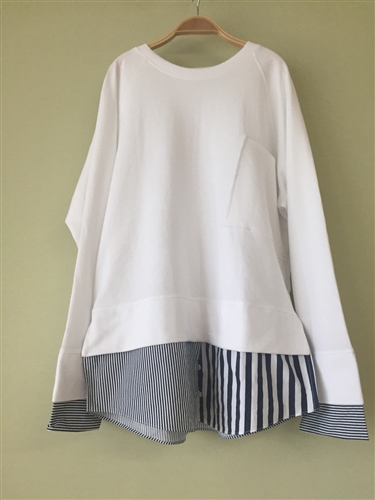 (Best; Back-Order; 2nd Reorder) Ivory Unbalanced Shirt Layered Top (will ship within 1~2 weeks)