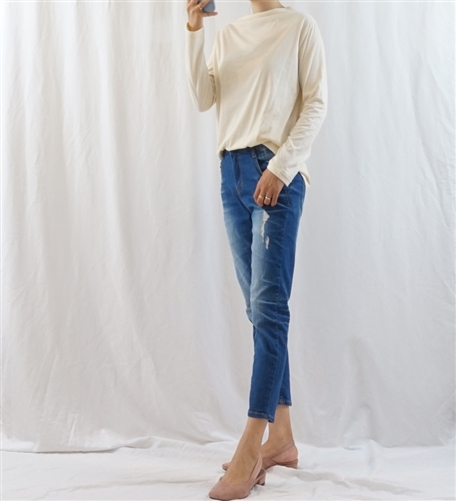 (Best; 3rd Reorder) Ivory Basic Half Turtle Neck Clean Top