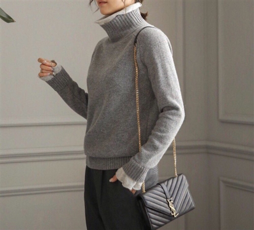 (~10/10) Double Line Cashmere Knit (Beige/Gray/Black) (will ship within 1~2 weeks)