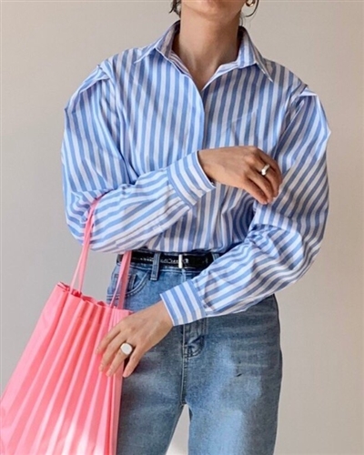 Priola Stripe Shirt (will ship within 1~2 weeks)