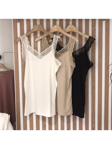 Lace Sleeveless Top (Ivory/Beige/Black) (will ship within 1~2 weeks)