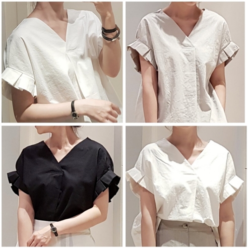 (2020 Version) Dio Linen Blouse (Beige/Black/Ivory) (will ship within 1~2 weeks)
