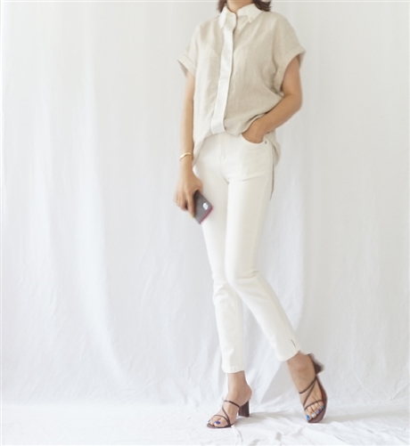 Beige Cuccinel Blouse (Ivory/Beige) (55/66/77) (will ship within 1~2 weeks)