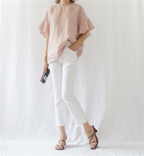 (2020 Version) Pink Celi Linen Blouse (will ship within 1~2 weeks)