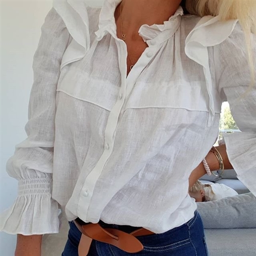 Ruffle Blouse (Wine/Navy/Pink/Black/Ivory) (will ship within 1~2 weeks)