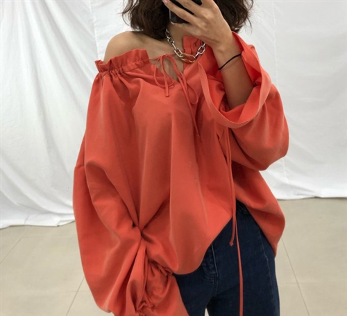 Rebecca Blouse (Orange/SkyBlue/Black) (will ship within 1~2 weeks)