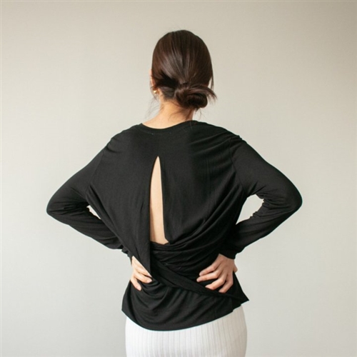 Black Back Twisted Top (Great for Yoga & Pilates) (will ship within 1~2 weeks)