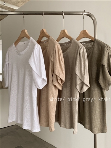 Unique Sleeve Top (White/Pink/Gray/Khaki) (will ship within 1~2 weeks)