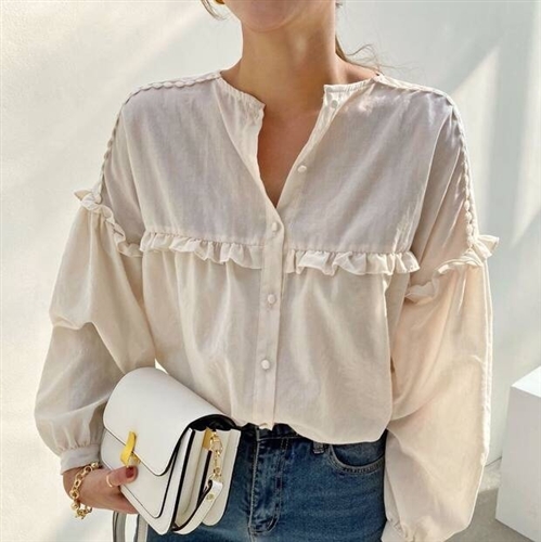 FW New Arrival Isabel Blouse (Ivory) (will ship within 1~2 weeks)