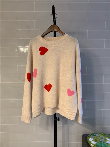 Red Pink Heart Cashmere 100 Knit (S/M/L) (will ship within 1~2 weeks)