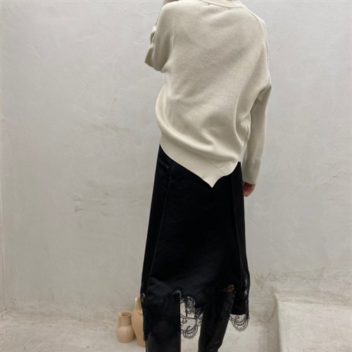 Unbalanced Knit (Black/Ivory/Navy) (will ship within 1~2 weeks)