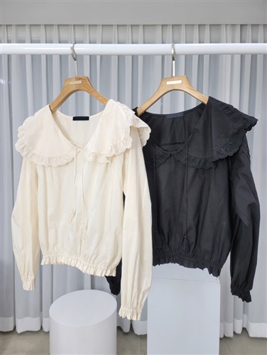 Chloe Blouse (Black/Beige) (will ship within 1~2 weeks)