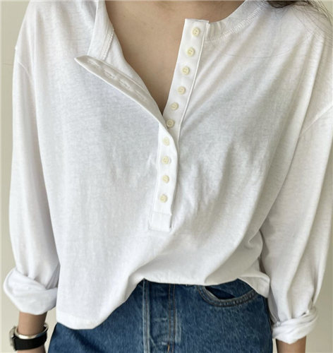 White Button T (will ship within 1~2 weeks)