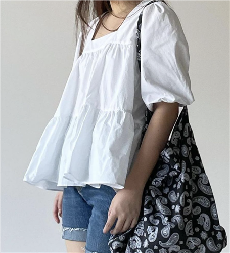 White Layered Blouse (will ship within 1~2 weeks)