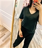 Black Modal Silky Top (will ship within 1~2 weeks)