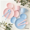 FrancFranc Micky Plate and Utensil Set (White/Pink) (will ship within 1 week)