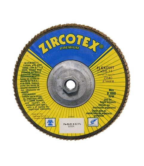 7" X 5/8"-11 FLAP DISC - 40 GRIT - ZIRCOTEC PRODUCT