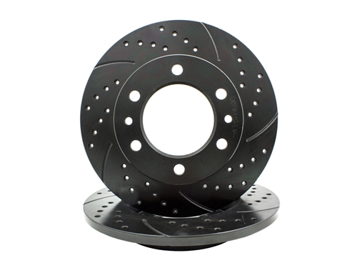 Cross Drilled Slotted Non-Vented Rotors 22R Pickup 8/1980-7/1985 4WD 6 Lug and 4Runner 1984-7/1985