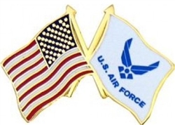 VIEW US/USAF Flags Lapel Pin