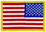 VIEW US Flag Gold Border Left Facing