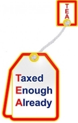 VIEW Taxed Enough Already Lapel Pin
