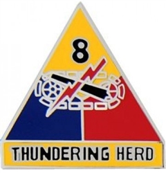 VIEW 8th Armored Division Lapel Pin