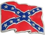 VIEW Wavy Confederate Flag Belt Buckle