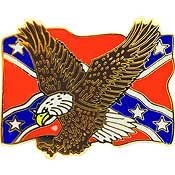 VIEW Confederate Flag With Eagle Lapel Pin