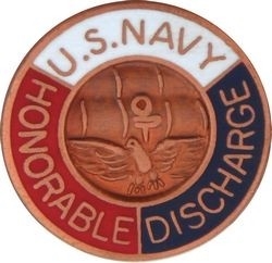 VIEW USN Honorable Discharge Lapel Pin