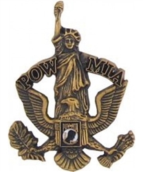 VIEW POW-MIA Eagle Statue Of Liberty Lapel Pin