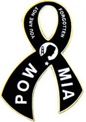 VIEW POW-MIA Black Ribbon Lapel Pin