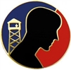 VIEW US POW Profile Red and Blue Lapel Pin