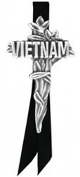 VIEW Vietnam POW-MIA Cross Lapel Pin