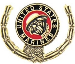 VIEW USMC Bulldog Wreath Lapel Pin