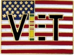 VIEW Viegtnam Vet/US Flag Lapel Pin